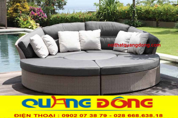 Giường tắm nắng QD-523 thiết kế giống mẫu sofa ngoài trời