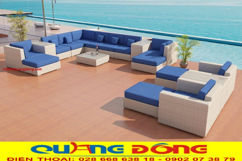 Sofa giả mây QD-671 cấu trúc thông minh, thiết kế mở cho không gian thoáng đãng