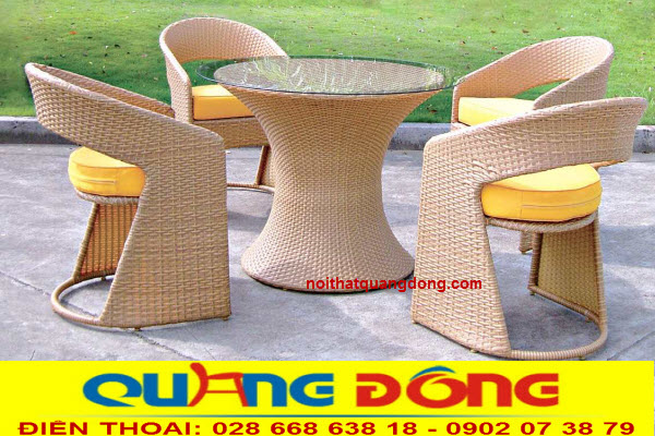 Những mẫu bàn ghế nhựa giả mây dành cho resort mới nhất