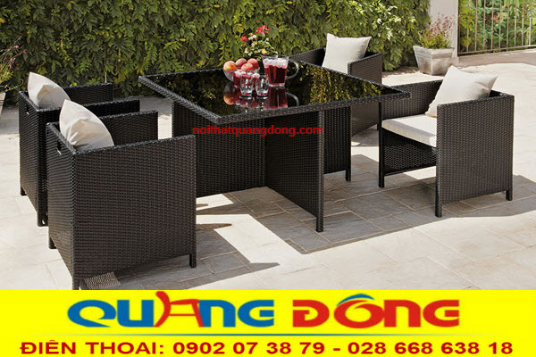 Chọn bàn ghế giả mây phù hợp cho từng không gian.