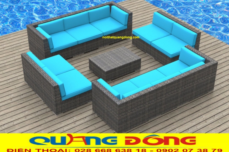 Lựa chọn bàn ghế cho hồ bơi theo phong cách bàn ghế mây nhựa
