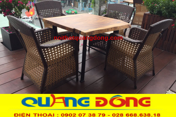 Bàn ghế cafe mây nhựa, ghế cafe đẹp.