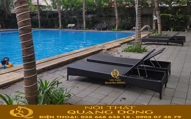 Ghế nằm hồ bơi QD-248 sử dụng ven biển, ven hồ bơi tại khách sạn, khu resort, khu du lịch