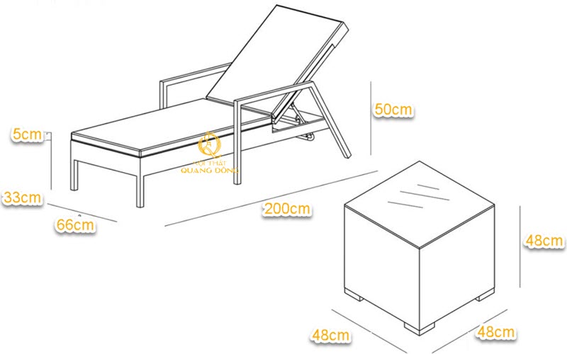 Ghế nằm hồ bơi QD - 568