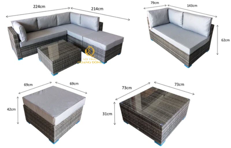 Sofa mây nhựa QD-666| sofa mây nhựa cao cấp