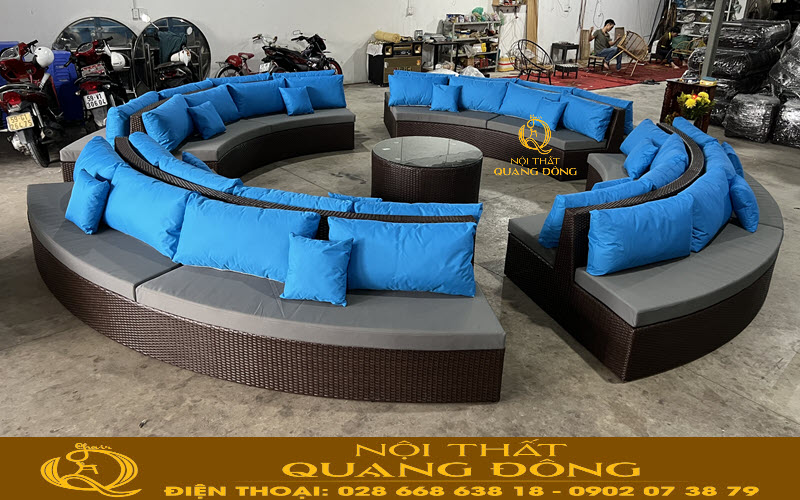 Sofa giả mây QD-745| mẫu sofa tròn cao cấp
