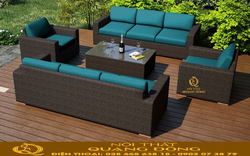 Sofa mây nhựa QD-724 sofa mây nhựa cao cấp