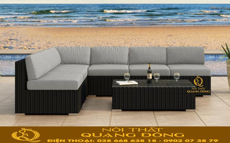 Sofa mây nhựa QD-727 nỏi bật không gian nội-ngoại thất