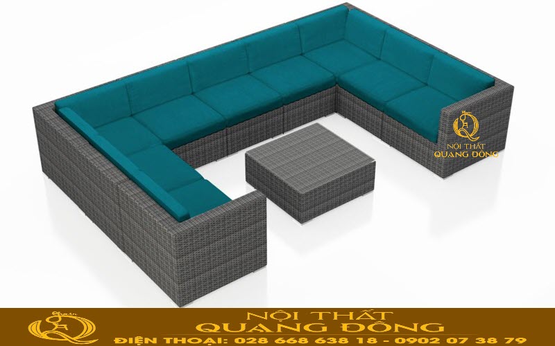 Sofa mây nhựa QD-734 mẫu sofa với thiết kế rộng rãi