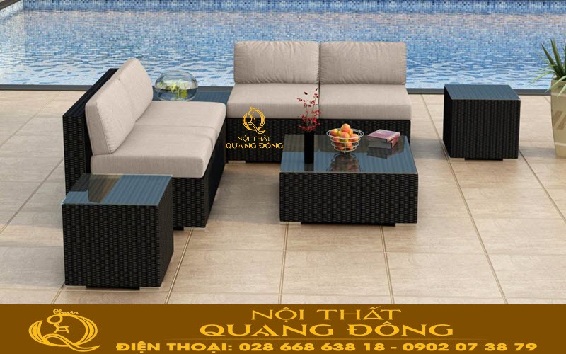 Sofa mây nhựa QD-736 mẫu sofa ứng dụng cho không gian có diện tích nhỏ