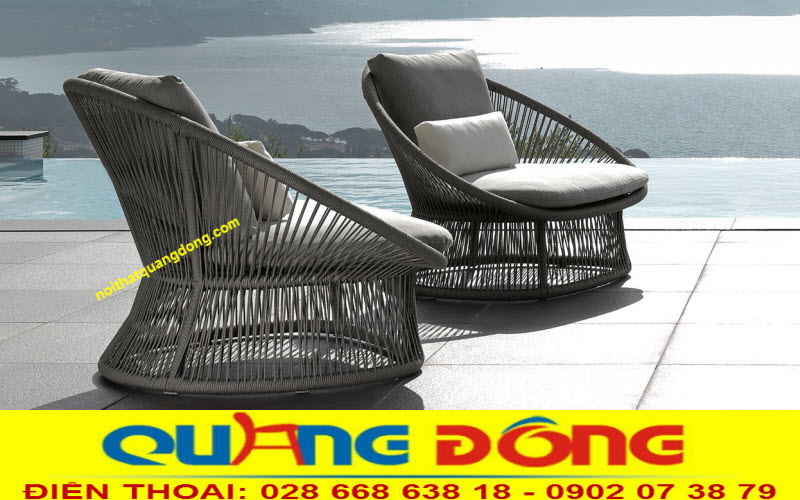 Bàn ghế giả mây QD-277 mang thiết kế tựa như bộ sofa có kiểu dáng đẹp và rộng rãi