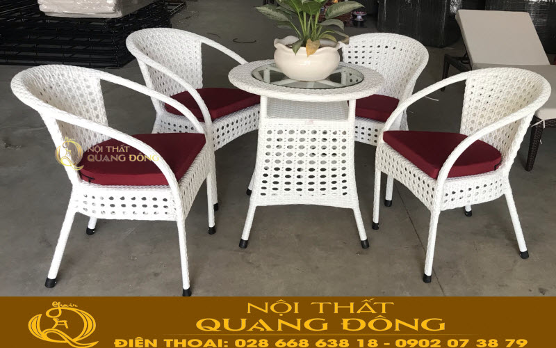 Ghế giả mây màu trắng