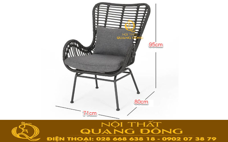 Quy cách, kích thước tiêu chuẩn sản xuất mẫu ghế giả mây QD-356