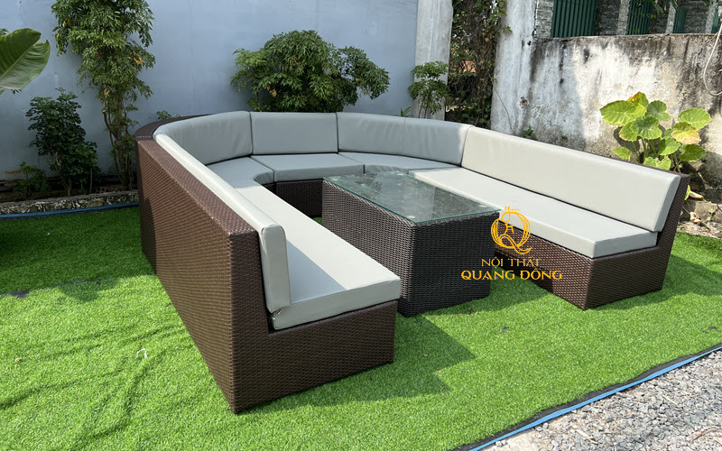 Sofa mây nhựa sử dụng cho nội ngoại thất mang thương hiệu Nội Thất Quang Đông