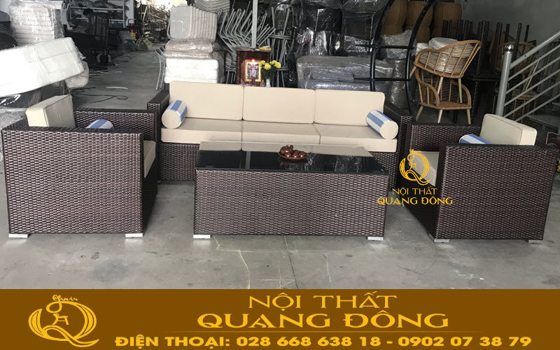 Sofa giả mây QD-606 hàng đặt sản xuất chát lượng