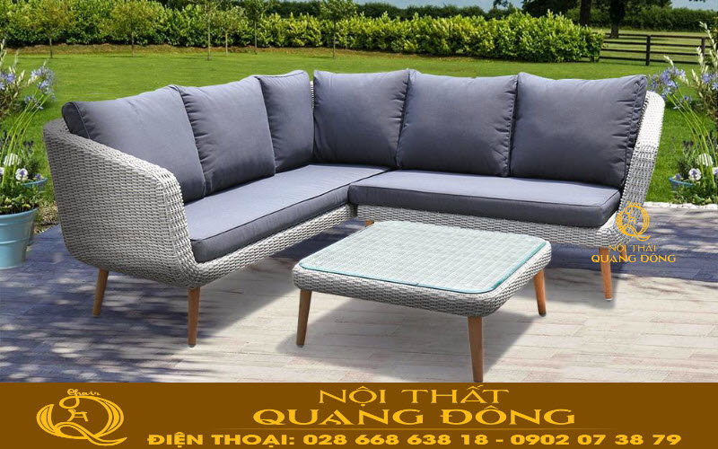 Mẫu sofa góc hoàn toàn mới lạ bằng nhựa giả mây, sự lựa chọn hoàn hảo tối ưu cho ngoại thất san vườn.