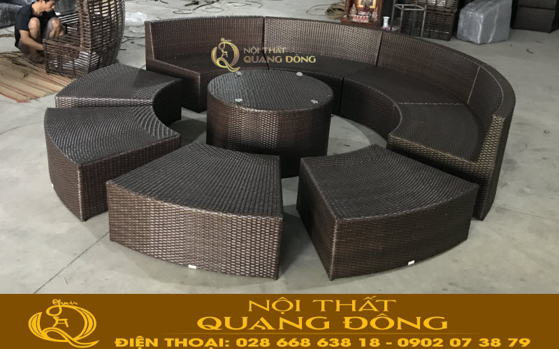 Xưởng làm sofa ngoài trời giả mây 