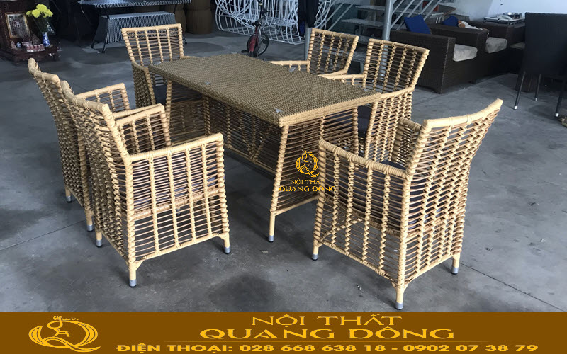 Các kiểu đan giả mây phổ biến trong bàn ghế giả mây