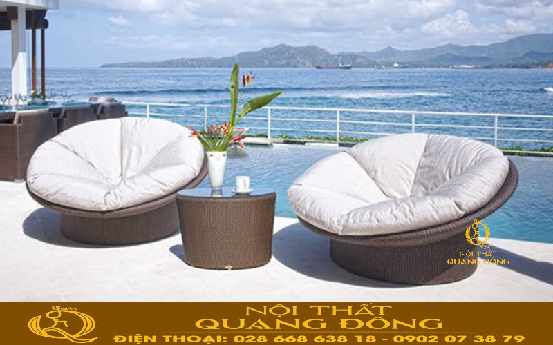 Bàn ghế giả mây cho Resort ven biển