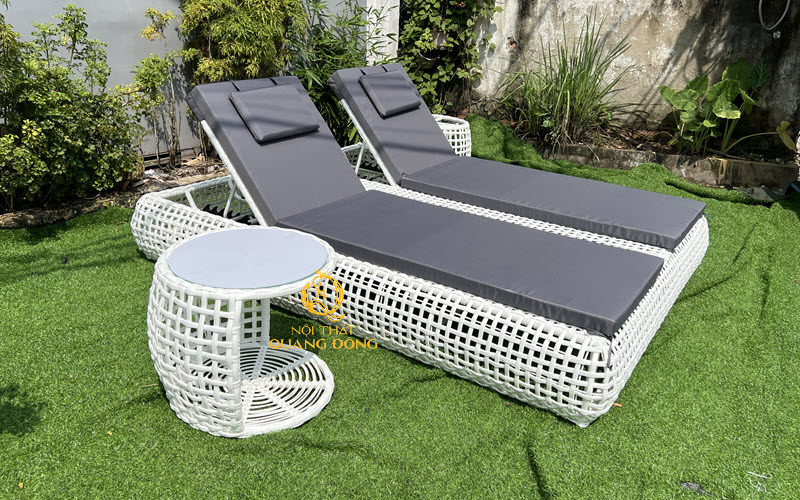 Ghế nằm hồ bơi dáng đôi tiện lợi, sang trọng QD-587