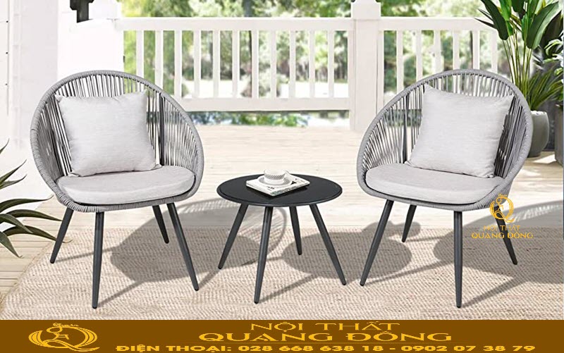 Khám phá xu hướng nội thất ngoài trời với bàn ghế đan dây dù hiện đại