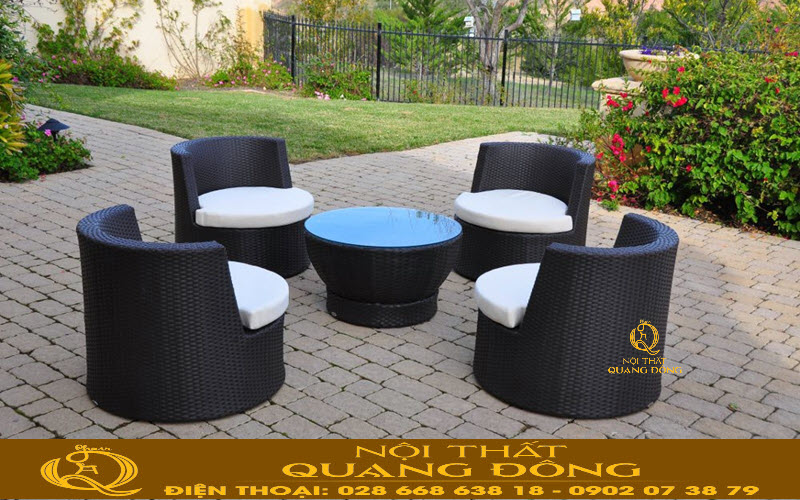 Bàn ghế giả mây đan sợi nhựa giả mây cao cấp