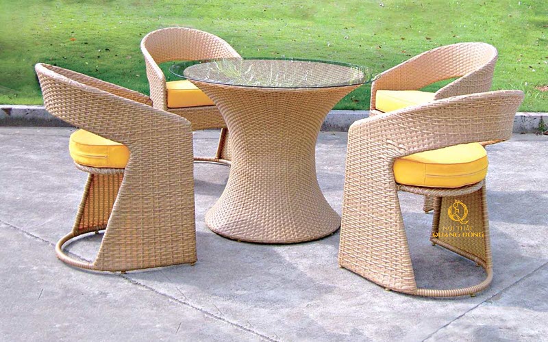 Bàn ghế mây nhựa thiết kế đa dạng, phù hợp với mọi không gian