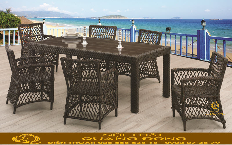 Bàn ghế giả mây dễ vệ sinh, tiết kiệm chi phí bảo dưỡng