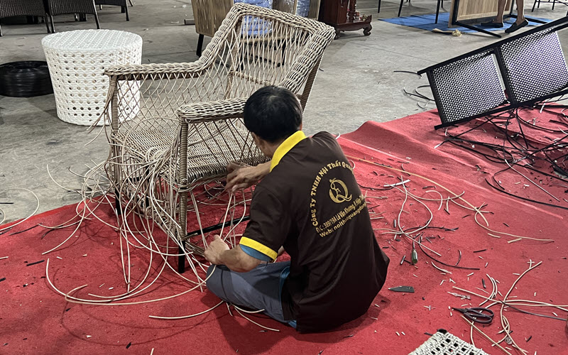 Đan ghế giả mây QD-2104