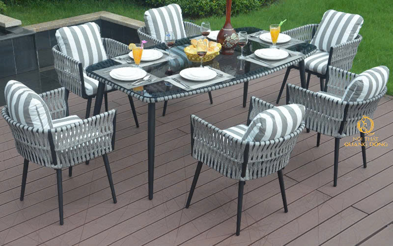 Khám phá xu hướng nội thất ngoài trời với bàn ghế đan dây dù hiện đại