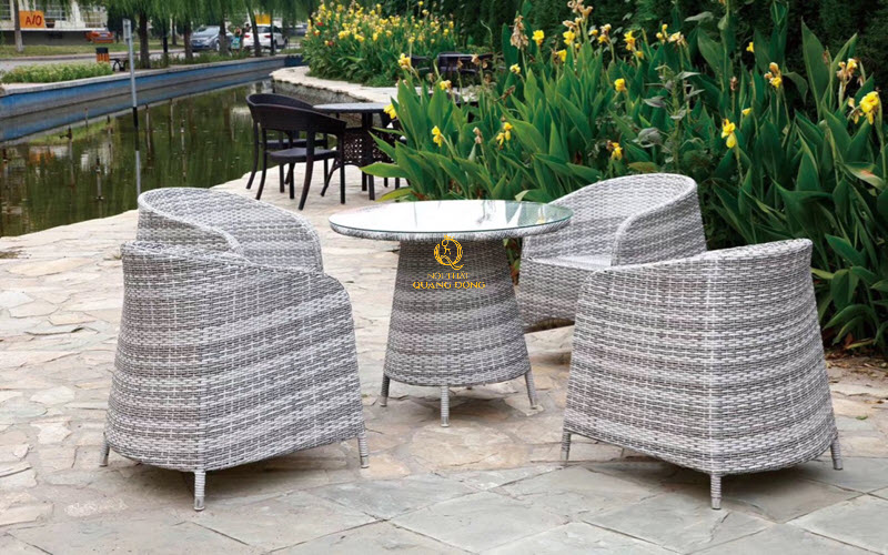 bàn ghế giả mây cao cấp