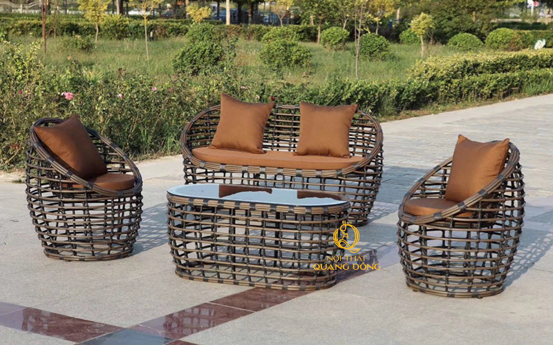 Sofa mây nhựa QD-721 thiết kế hình trứng độc đáo, mới lạ