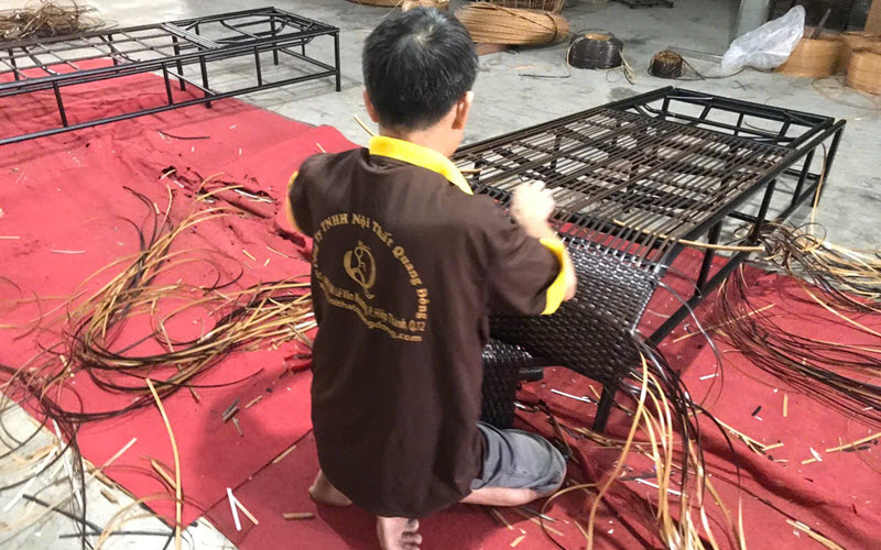 Ghế nằm hồ bơi QD-1277 đan sợi mây nhựa chính phẩm