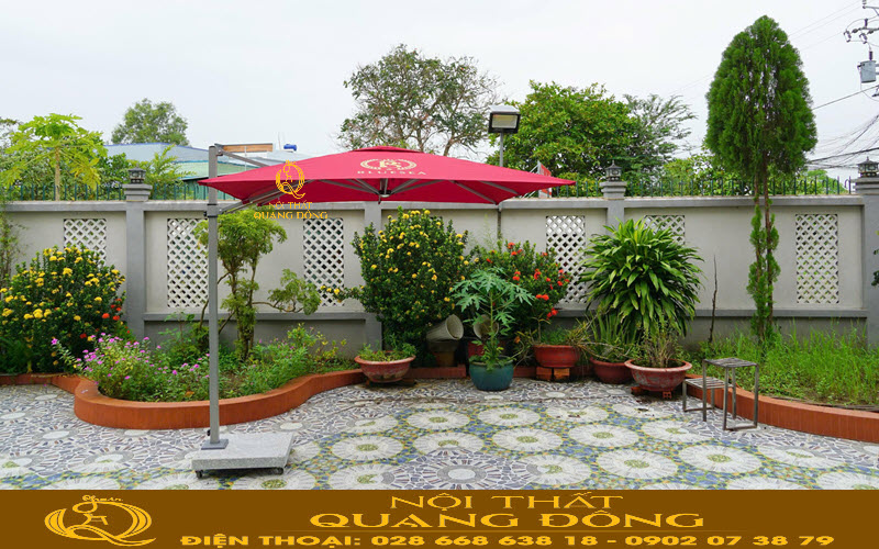 Dù nghiêng lệch tâm vuông 2.5 mét có độ che phủ rộng