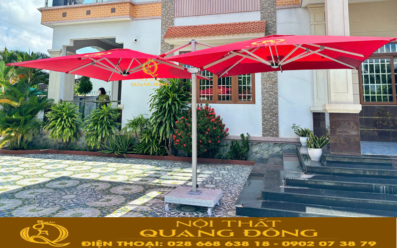 Dù lệch tâm đôi thiết kế 2 tán cân đối