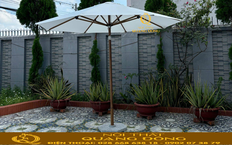 Dù đúng tâm 2.9 mét giả gỗ với kiểu dáng tròn mềm mại