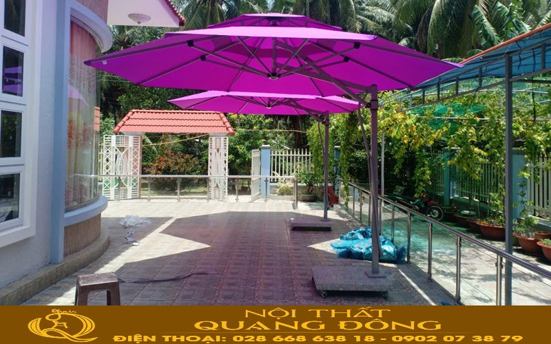 Dù lệch tâm tròn 3.7 mét màu tím