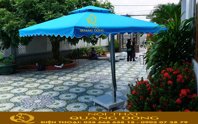 Dù lệch tâm vuông 3.5 mét sang trọng cho không gian ngoài trời