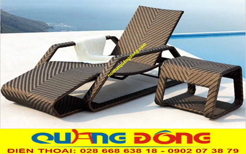 Thiết kế gam màu sang trọng của ghế hồ bơi giả mây