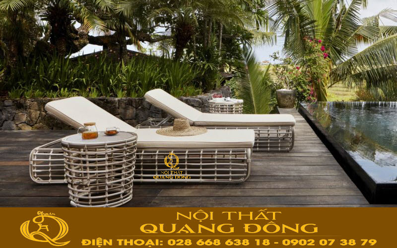 ghế hồ bơi mây nhựa ngoadi trời