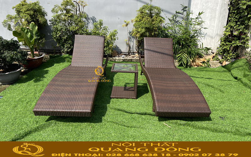 Ghế hồ bơi mây nhựa QD-1274 sang trọng cho không gian