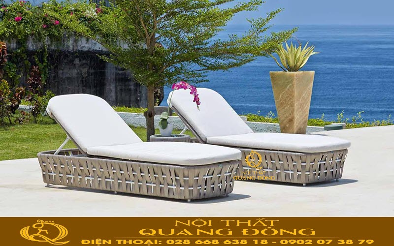 Ghế hồ bơi mây nhựa đa dạng về kiểu dáng và màu sắc