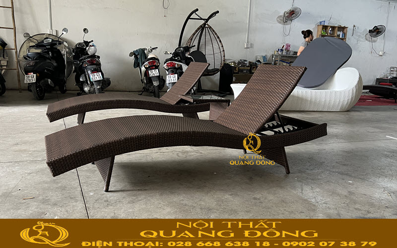 Ghế hồ bơi mây nhựa QD-1274 sản xuất tại Nội Thất Quang Đông