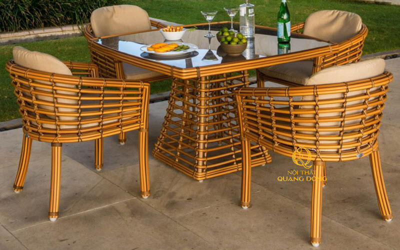 Ghế nhựa giả mây thiết kế hiện đại cùng gam màu sang trọng