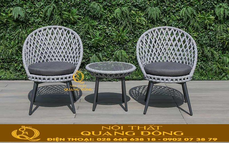 Ghế mây nhựa tạo nên không gian nghỉ ngơi lý tưởng