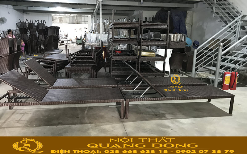 Ghế nằm hồ bơi QD-1244 sản xuất tại xưởng Nội Thất Quang Đông
