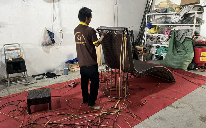 Sản xuất đan ghế nằm hồ bơi QD-1276