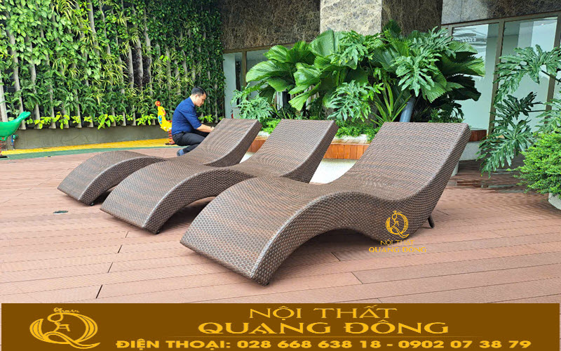 Ghế nằm hồ bơi QD-1279 mẫu ghế mới lạ cho không gian bể bơi ngoài trời