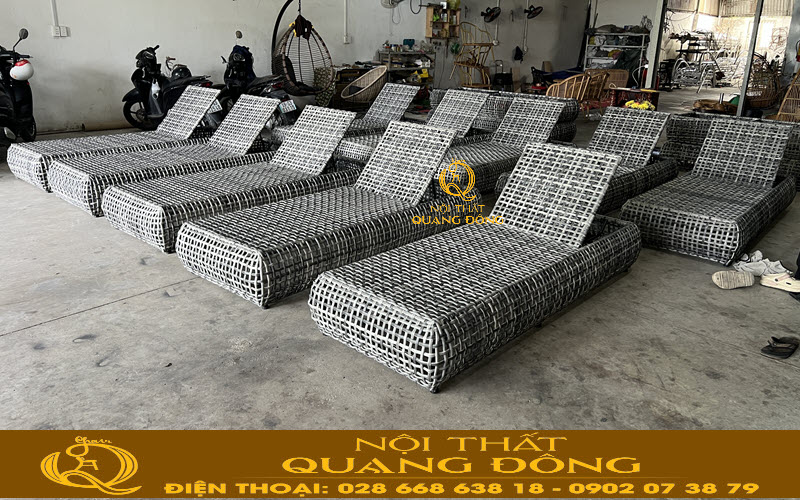 Ghế nằm hồ bơi QD-1281 được sản xuất tại xưởng Nội Thất Quang Đông