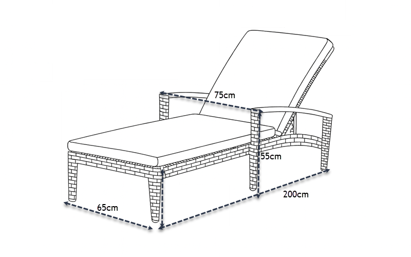Kích thước ghế hồ bơi QD-233